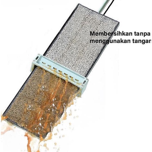 ❤ IJN ❤ Alat Pel Lantai Praktis Ultra Mop Alat Pembersih Lantai 2 IN 1 Putar 360 Derajat Free 2 Kain Pel FLAT MOP