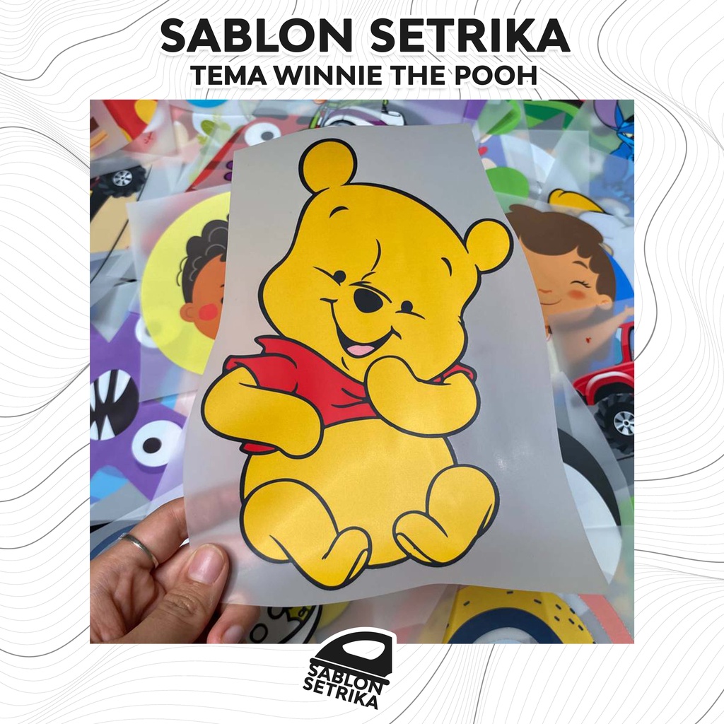 SABLON SETRIKA SABLON DTF PRINTING TEMA KARTUN WINNIE THE POOH