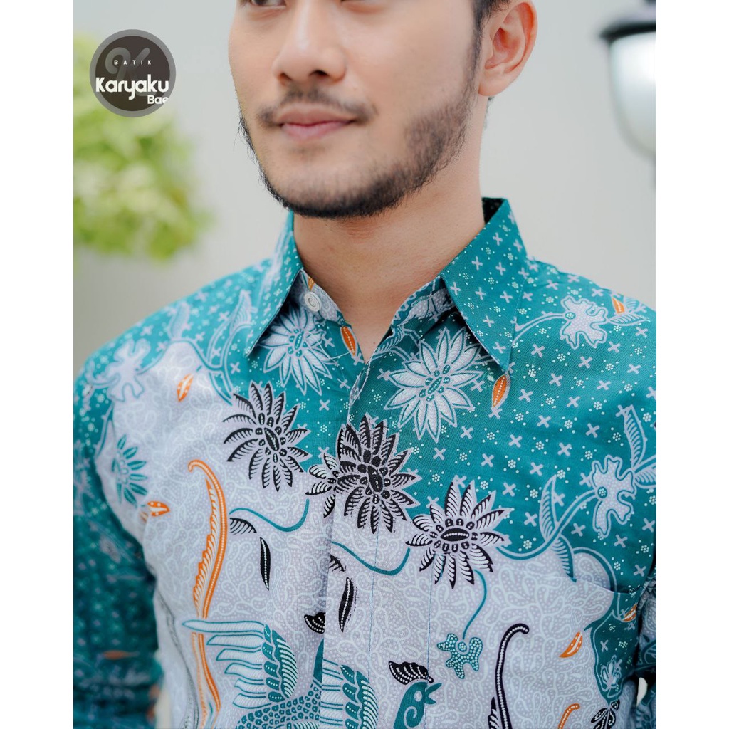 NEW BATIK PRIA SLIM FIT PREMIUM KEMEJA KERJA MODERN BAJU KANTOR LENGAN PANAJANG FULLKATUN SIZE M L XL