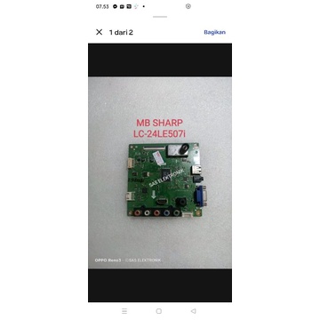 MB MOTHERBOARD MAINBOARD MESIN TV LCD SHARP 24 INCH LC-24LE507I LC-24LE507 I