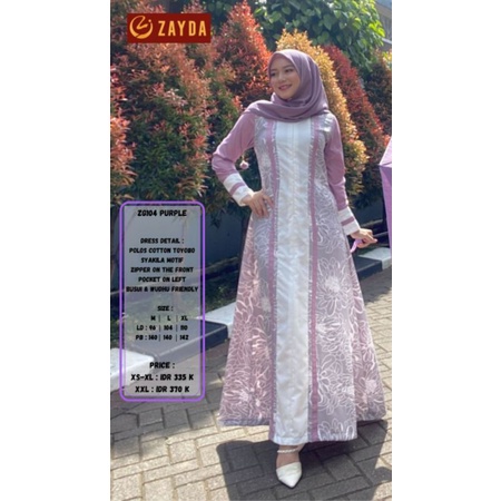 Gamis Zayda ZG104 / Zayda Terbaru 2023 / Zayda / Gamis Kekinian / Gamis Modern