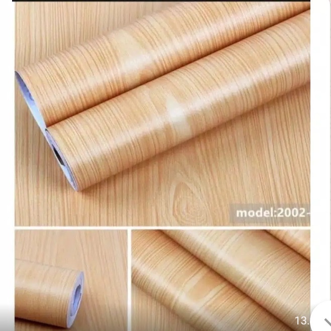 Wallpaper Dinding Murah / Wallpaper Sticker Motif Triplek Coklat Muda 45cm x 9-10m