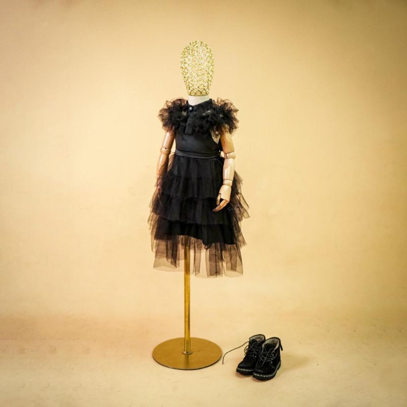 Saoirse's Wednesday Dress - Dress hitam tulle kostum anak balita - gaun cosplay prom addams