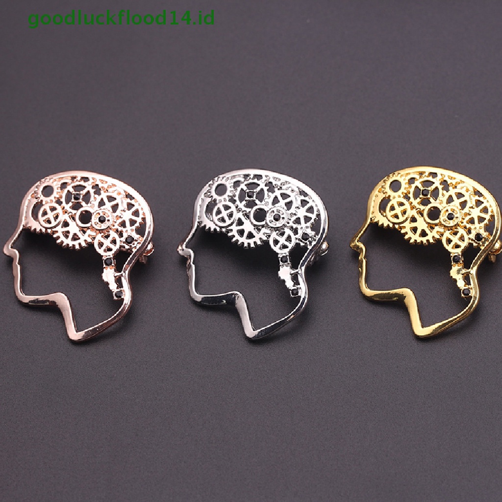 [GOOGFOUR] Vintage Brain Shape Bros Kerah Lencana Korsase Pin Dekoratif Perhiasan Hadiah [TOP]