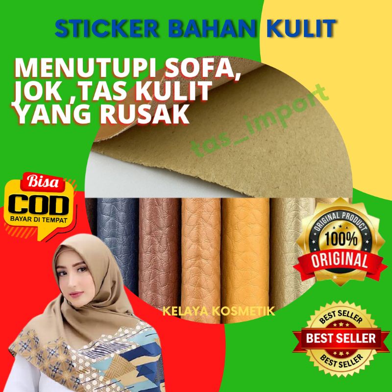 Stiker Kulit Sintetis Meteran Perbaikan Sofa Dan Jok Motor Leather Sticker Kulit PU Original Penamba