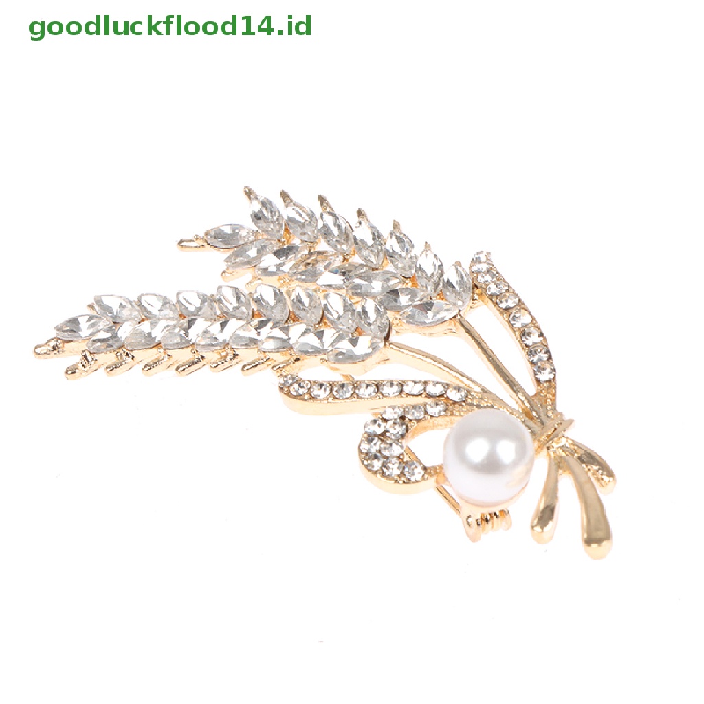 [GOOGFOUR] Mutiara Berlian Imitasi Telinga Gandum Bros Untuk Wanita Baroque Trendy Elegan Brooch Pin [TOP]