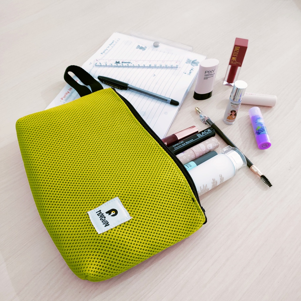 Tas Pouch Make Up Tempat Komestik Wanita Organizer Tempat Penyimpanan Cosmestik Bag Skincare Toiletries Kecantikan Wanita - Kuning