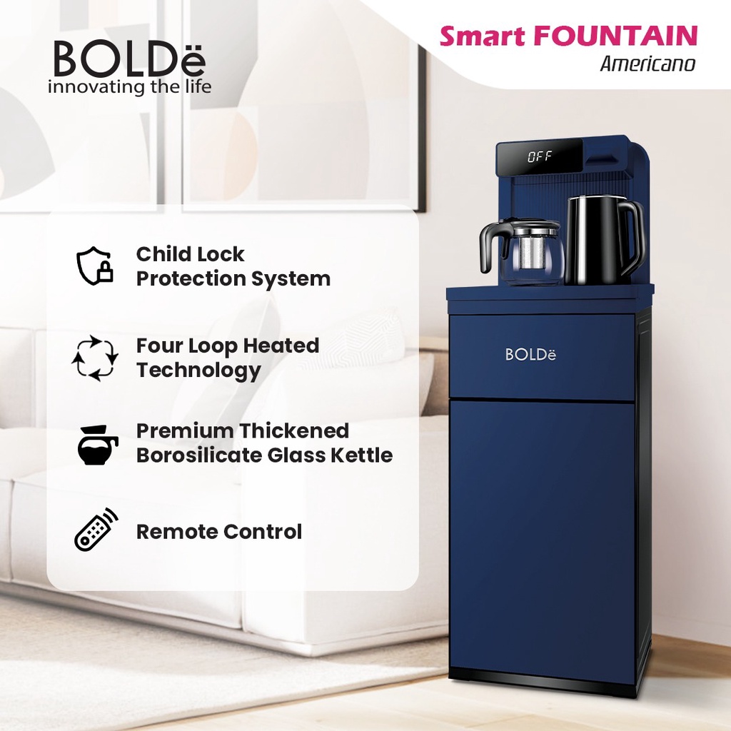 BOLDE SMART DISPENSER  GALON BAWAH AMERICANO + 2 TEKO PEMANAS NEW PRODUK BOLDE