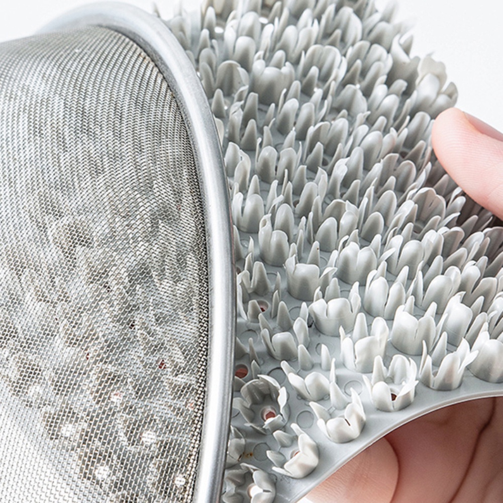 ღ Dapur Silikon Cleaning Sikat Dekontaminasi Elastis Cuci Pot Sikat Kentang Mengupas Cleaning Sikat Dapur Kamar Mandi Multifungsi Alat Pembersih