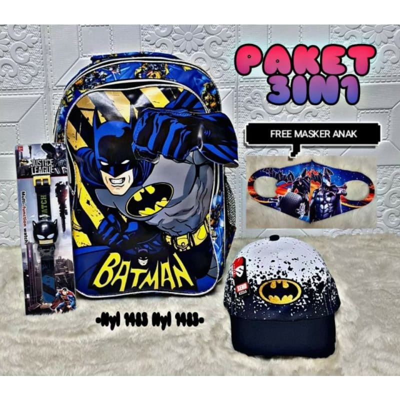 &quot;aurabagss&quot; - Paket Bundle... Beli 1 Dapat Banyak Ransel Anak Laki-Laki Karakter Printing Backpack Anak Sekolah PAUD TK SD Terbaru