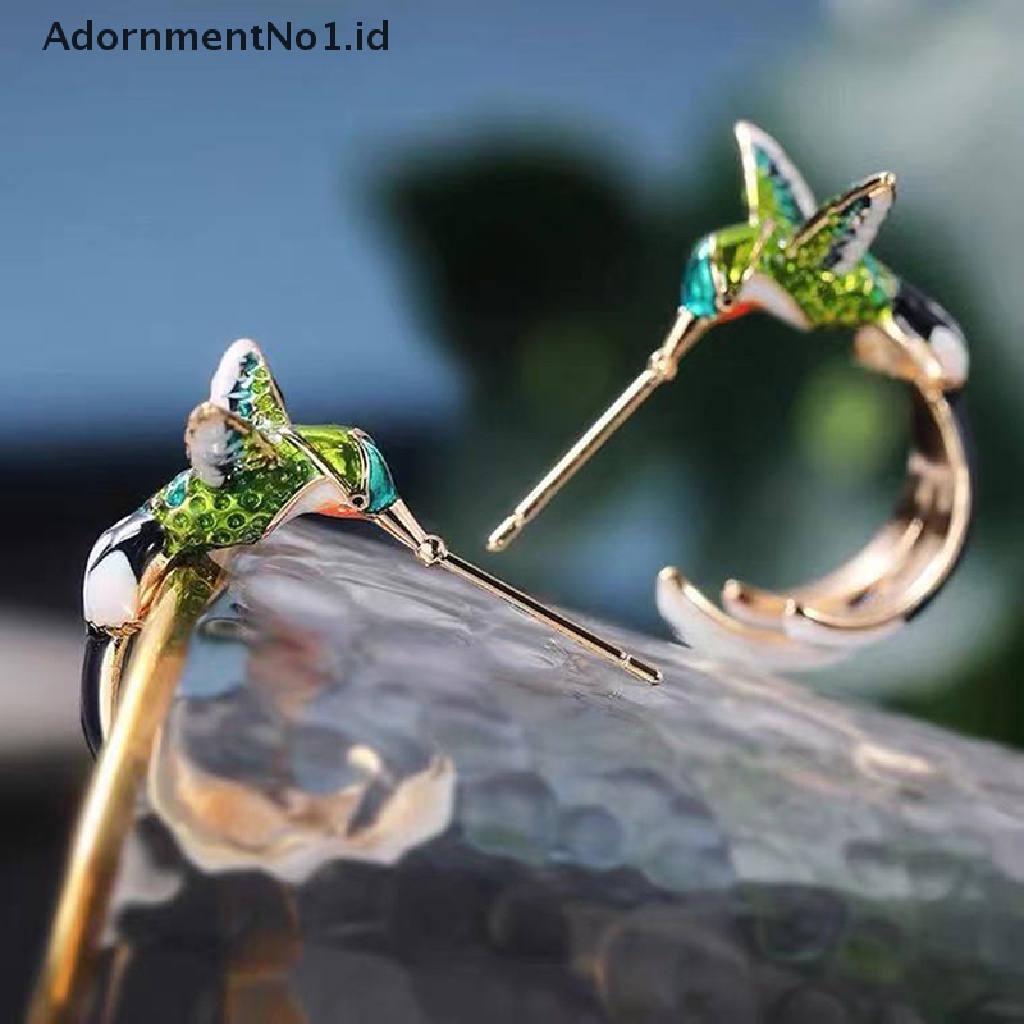 [AdornmentNo1] Fashion Gadis Anting Terbang Hummingbird Burung Anting Wanita Perhiasan Aksesoris [ID]