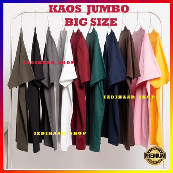 KAOS POLOS PRIA LENGAN PENDEK COTTON COMBED 30S JUMBO XL XXL XXXL