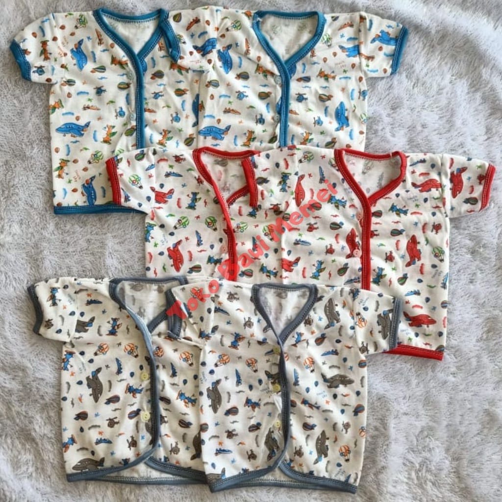 1 LUSIN (12 pcs) Baju bayi pendek KATUN halus lembut