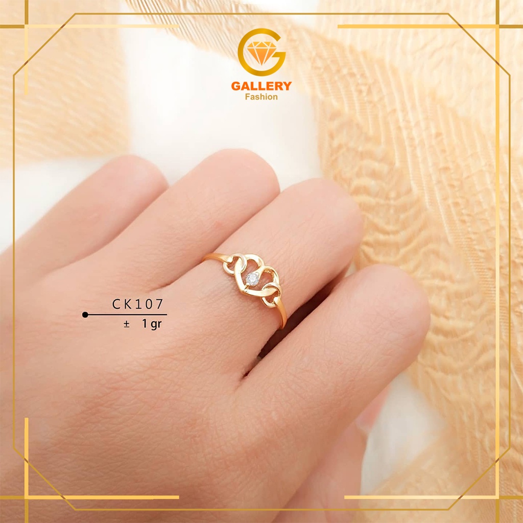 CINCIN EMAS ASLI KADAR 300%/6KARAT DAN 375%/8KARAT KODE CK 107 MODEL LOVE