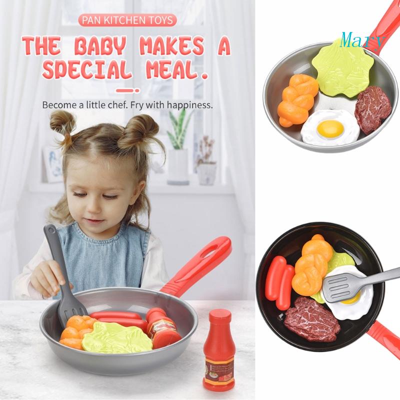 Mary Wajan Penggorengan Dapur for Play Cook Ware Toy 8Pcs Aktivitas Anak Lucu Interaktif T