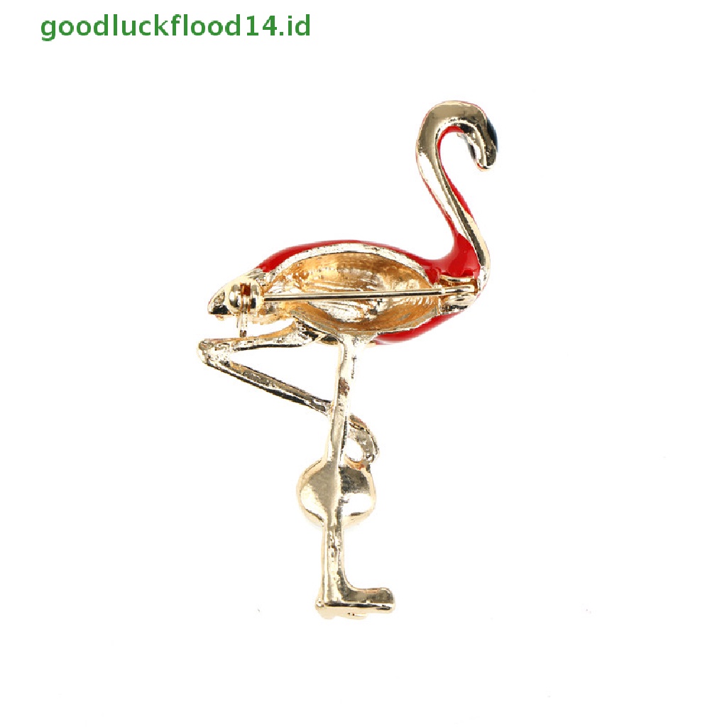 [GOOGFOUR] Flamingo Hidup Bros Unisex Wanita Dan Pria Bros Pin Burung Gaun Mantel Perhiasan [TOP]