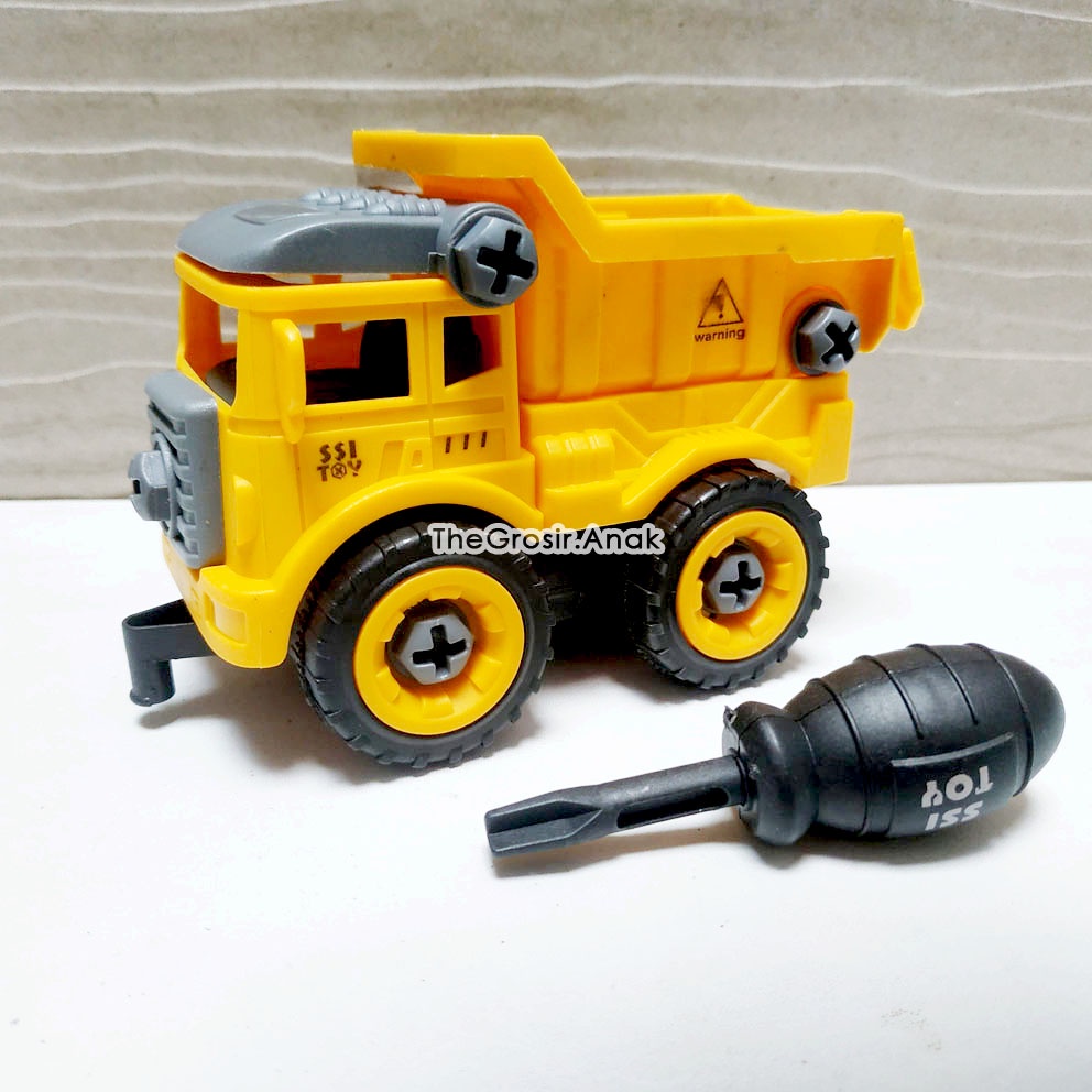 DIY Happy Vehicle Series Puzzle Bongkar Pasang Truck Konstruksi