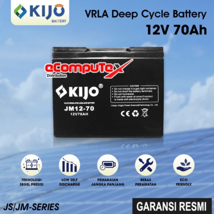 BATERAI UPS VRLA 12V 70AH KIJO / BATTERY AKI KERING 12 VOLT 70 AH ACCU