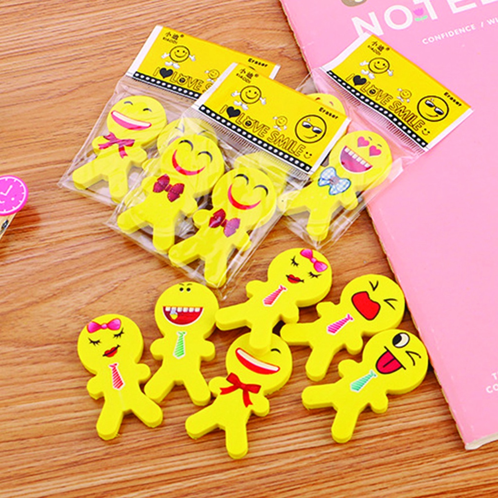 ⭐️𝐈𝐇𝐒 𝟖𝟏𝟓 𝐋𝐚𝐦𝐩𝐮𝐧𝐠⭐️Penghapus Pensil Karakter I Love Smile Set 2pcs