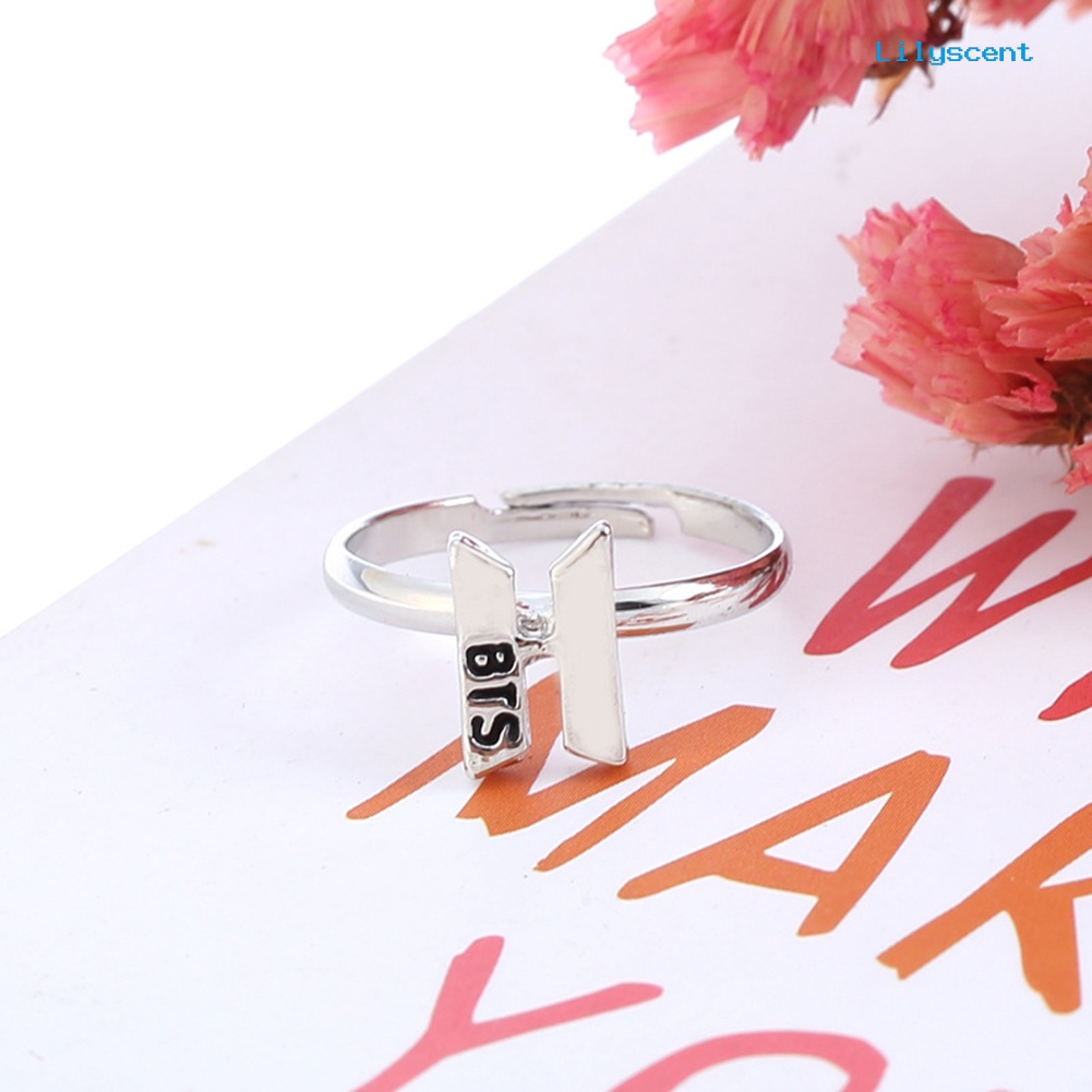 [LS] Kpop BTS Got7 Twice Letter Sign Opening Adjustable Finger Cincin Perhiasan Hadiah