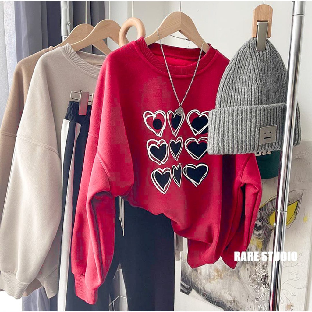 MINI LOVE Sweater Basic Oblong Korean Style | Sweater Wanita Bigsize Oversize Sweatshirt Pakaian wanita