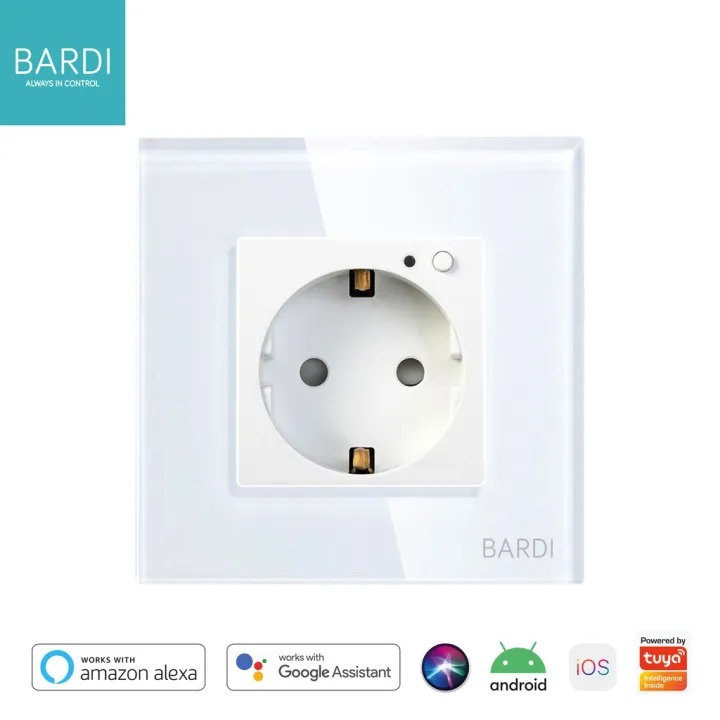 BARDI Smart Wall Socket Wifi EU /UNI White Black For Alexa Google Home