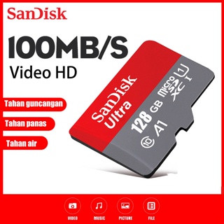 SanDisk Memory card 32GB/64GB/128GB/256GB/512gb Kartu Memori 100MB/S Ultra Microsd Micro SD Class 10