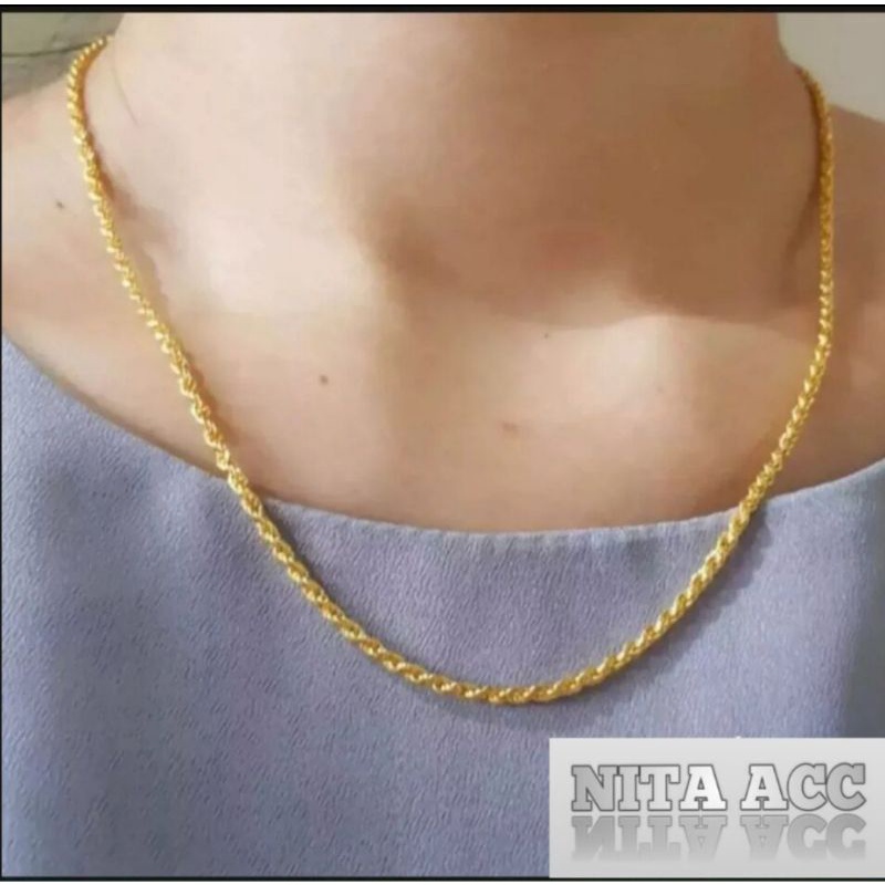 Kalung Tambang Lapis Emas Kalung Wanita Dewasa