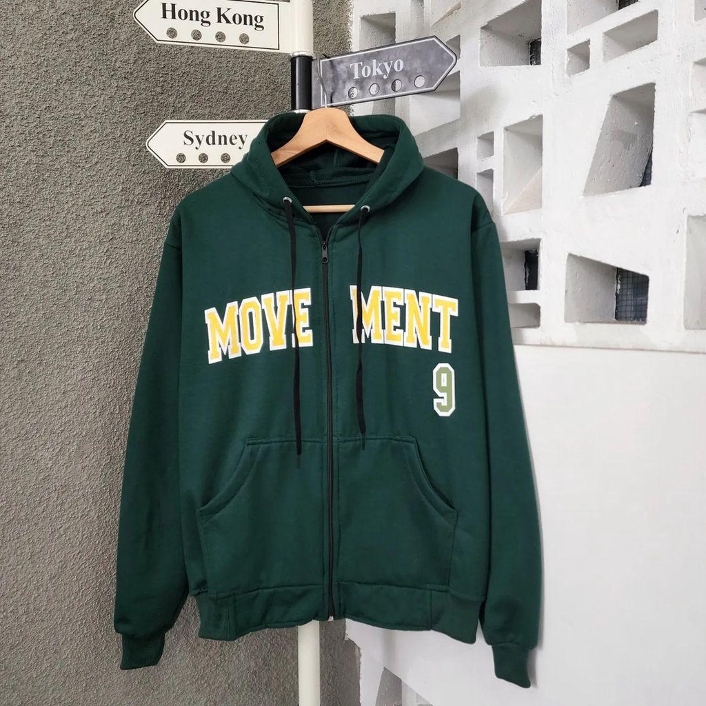 Hoodie Sweater MOVEMENT zipper bisa untuk jaket pria/wanita