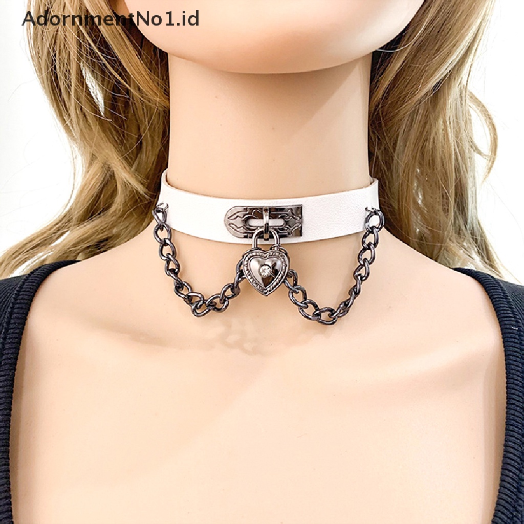 [AdornmentNo1] Gothic Choker Kalung Wanita Perempuan Rivet Kulit Kalung Rock Kpop Punk Leher Kerah Hitam Choker Kalung Keren Kerah [ID]