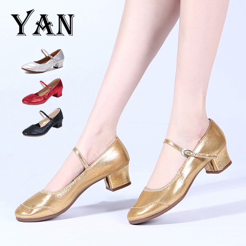 YAN Sepatu Dansa Latin/ Line Dance Heels 4cm Sepatu Dance Wanita Terbaru