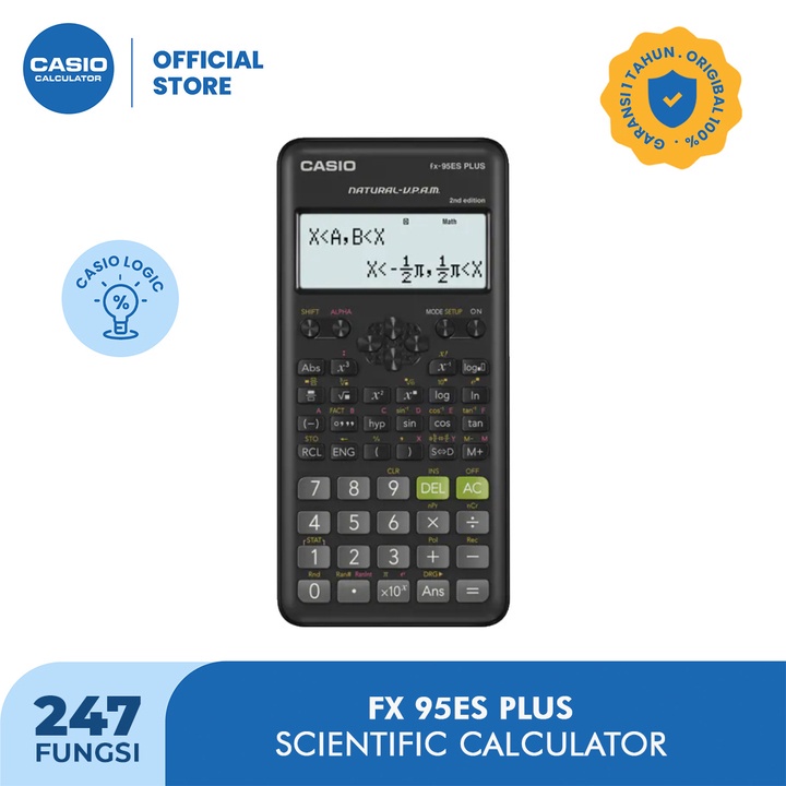 

Terlaris ✨ - CASIO FX-95ES Plus2 - Kalkulator Sekolah/Kuliah - Scientific/Saintifik - 247 fungsi3.1.23