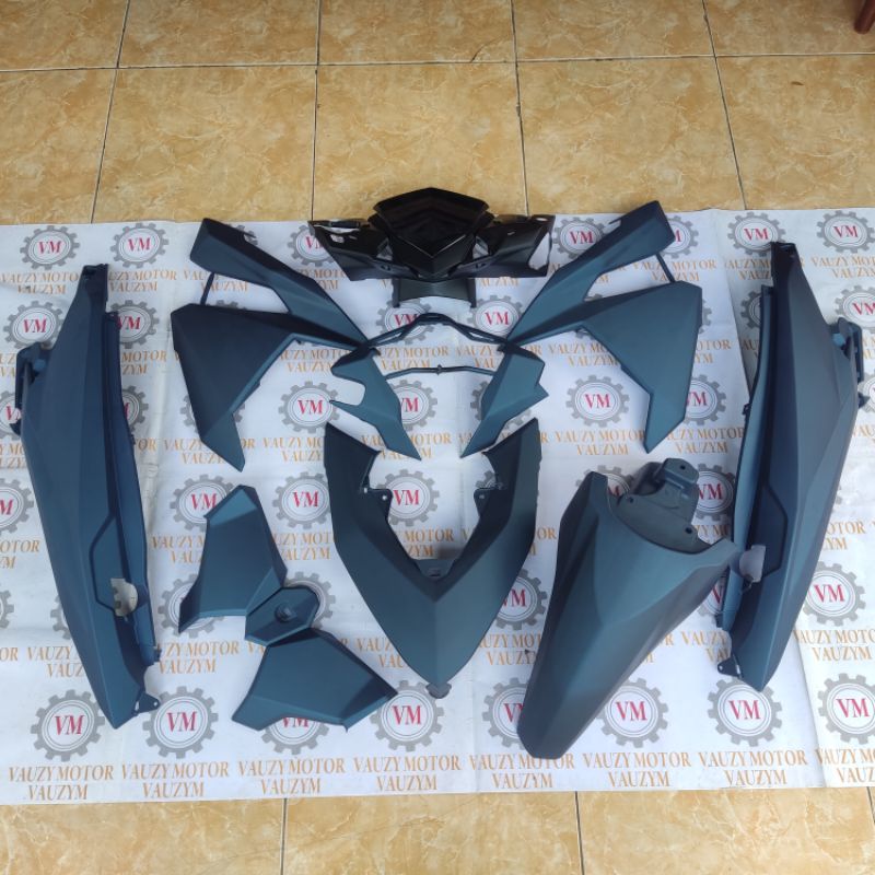 Set Cover Full Body Halus HONDA VARIO FI 125 150 LED OLD LAMA Warna Biru Doff
