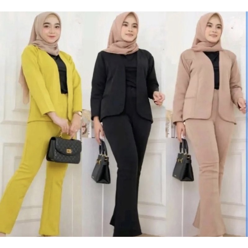 ZHARA SET BLAZER POLOS + CELANA CUTBRAY SCUBA