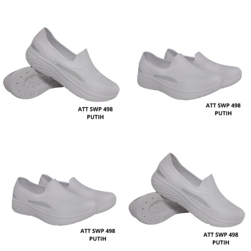 Sepatu Karet Wanita - Sepatu Slip On Karet Wanita ATT SWP 498 Putih - Anti Air &amp; Anti Slip
