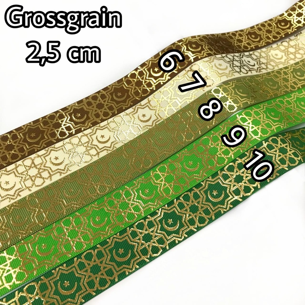 1 YARD - PITA IDUL FITRI SABLON EMAS TIMBUL PREMIUM | PITA GROSGRAIN DOUBLE SATIN LEBARAN