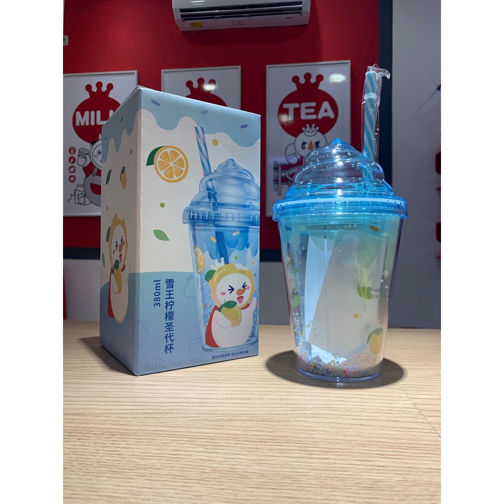 Tumbler Botol Air Minum Mixue Sundae Pink Blue Asli Original