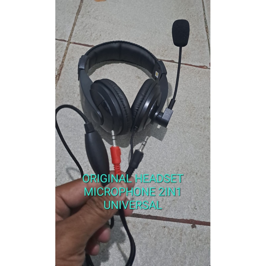 J461 ORIGINAL HEADPHONE MICROPHONE HANDPHONE KOMPUTER 2IN1HEADSET MEETING ONLINE VIDEO CALL GAME UNIVERSAL MULTI GADGET SUPER BASS AUDIO SOUND BAS TREBEL BANDO YOUTUBER GAMING HANDSFREE CALL HEADPHONES KABEL PC HP MIC CPU GADGET LAPTOP SUARA AUDIO SOUND