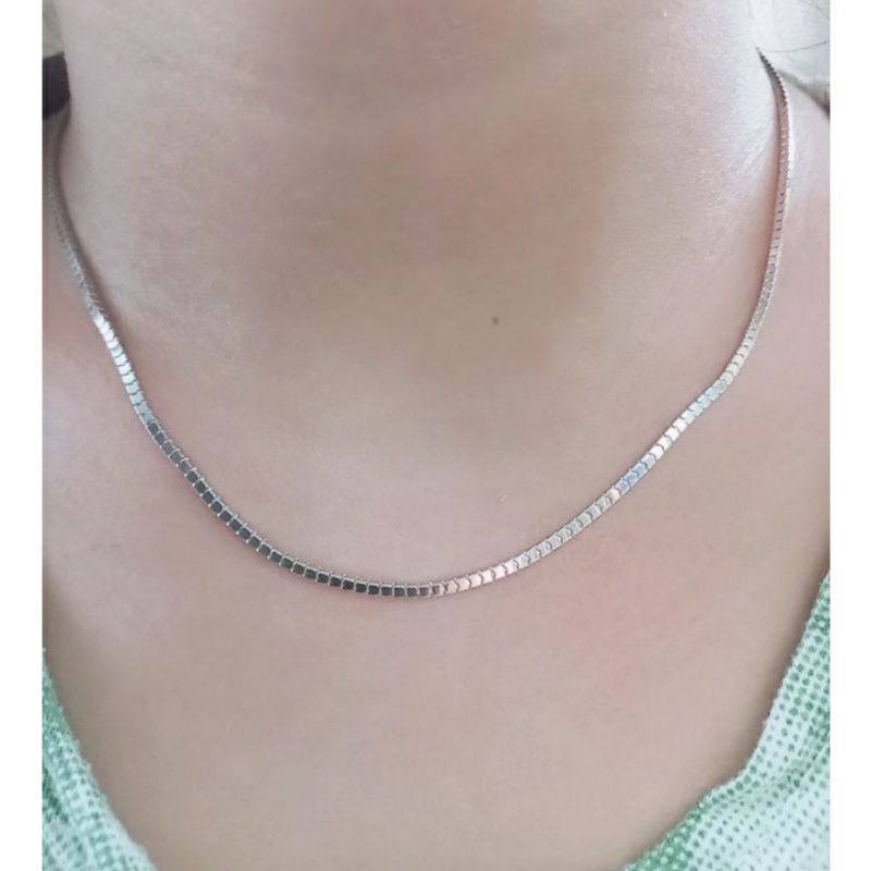 kalung rantai milano kaca/perak asli silver 925 lapis emas/perhiasan fashion terbaru