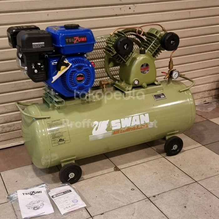 Kompresor angin swan 1 hp ( pk ) komplit engine TSUZUMI TX200 SVU 201