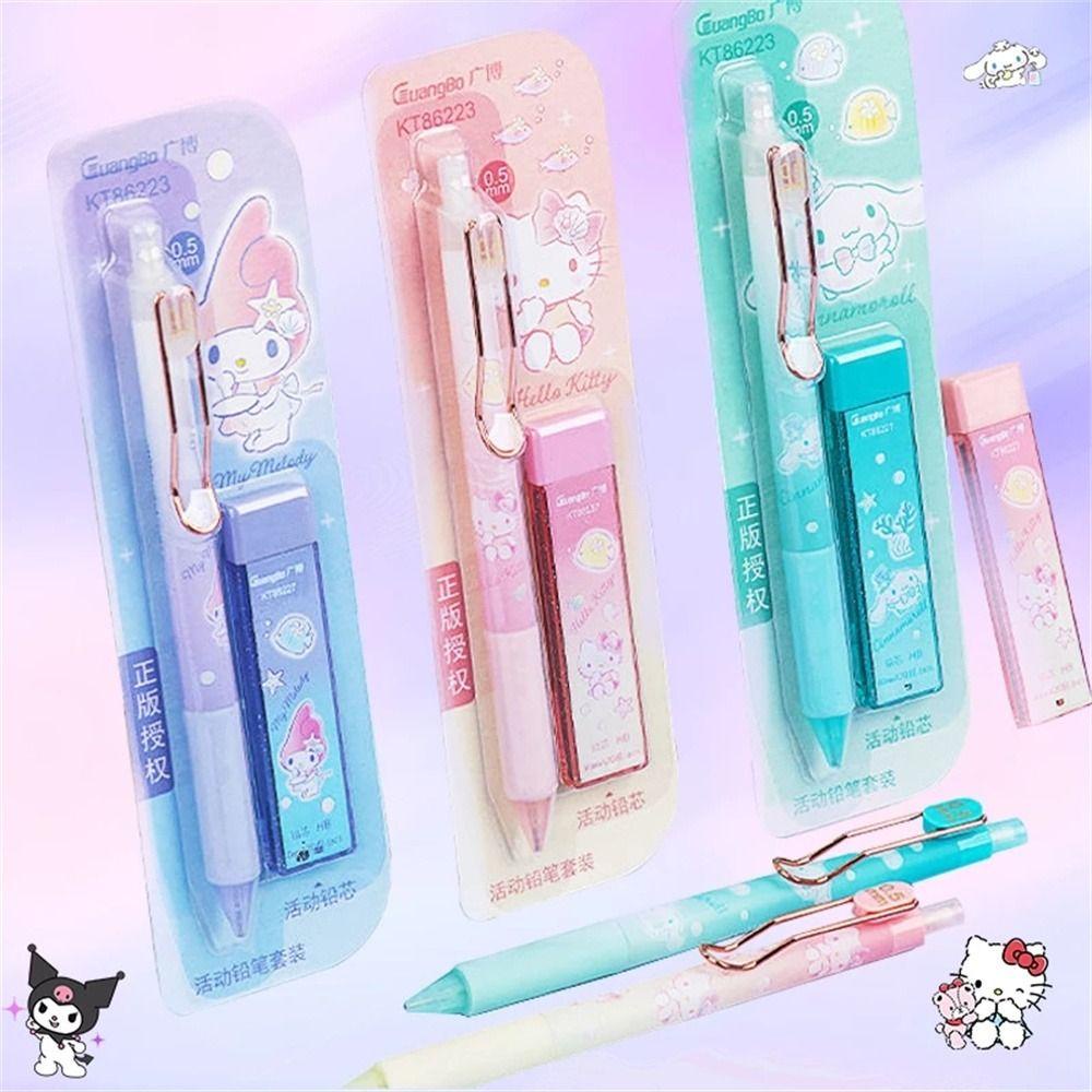 Mxbeauty Pensil Mekanik Kawaii Hadiah Anak Anime Siswa Melodyku Hello KT Pencil Lead