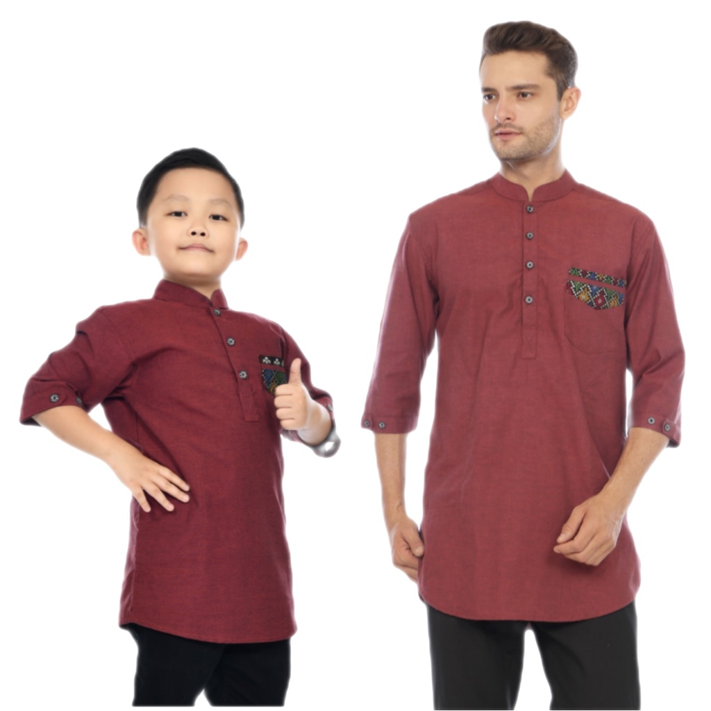 Baju Koko Couple Ayah dan Anak Model Kurta Batik Size M L XL XXL XXXL