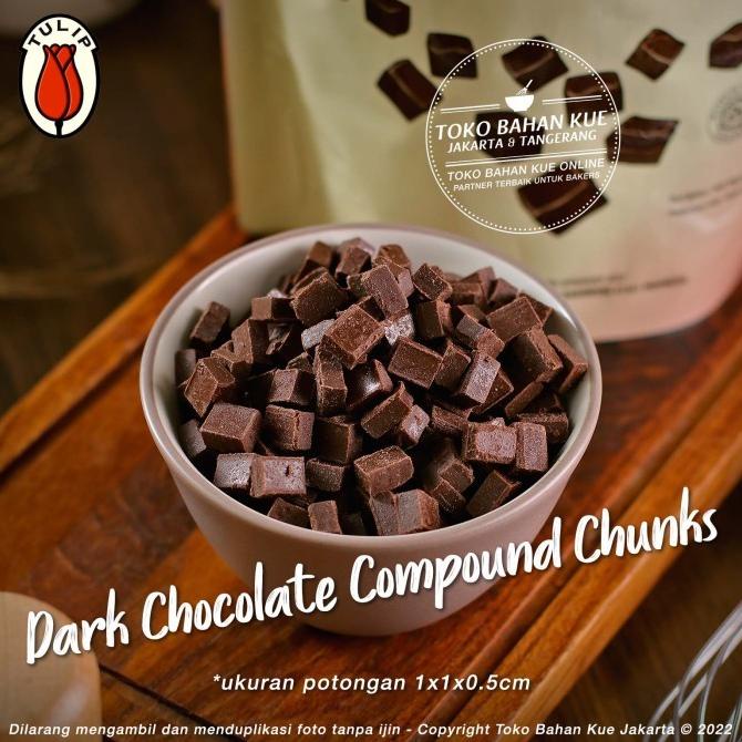 

Tulip Dark Compound Chocolate Choco Chunks 100gr Cokelat Coklat Masak