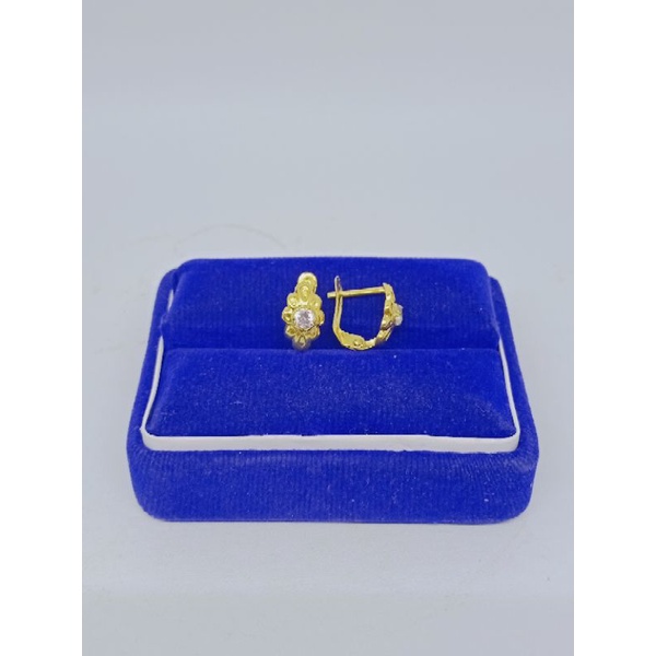 anting jepit bunga mp 1 / anting jepit perak asli silver 925 lapis emas/ anting fashion wanita terbaru