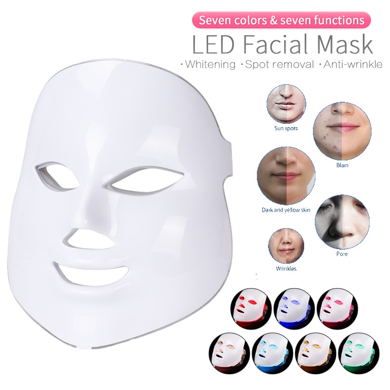 BLUE SKY 7 Color LED Face Mask Rechargebale Photon Facial Skin Rejuvenation Mask for Skin Care Anti Aging FacialTools