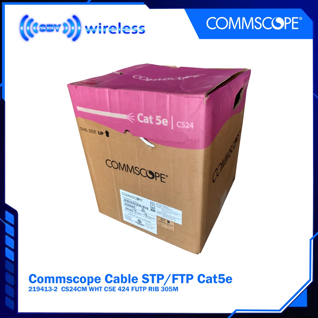 Kabel STP / FTP Cat5e Commscope ,219413-2 | CS24CM WHT C5E 4/24 F/UTP RIB 305M