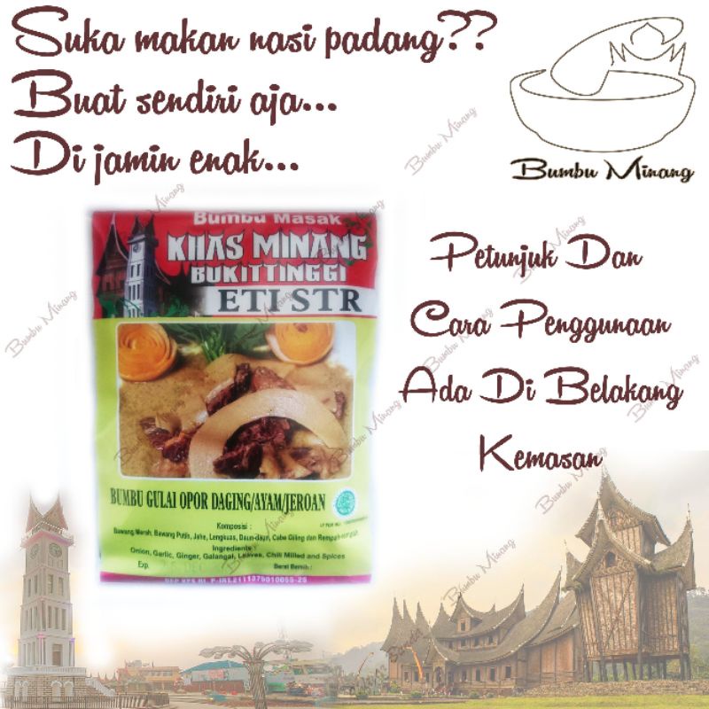 

bumbu minang gulai opor daging / ayam Eti STR khas rumah makan padang sumatra barat sumbar bukittinggi