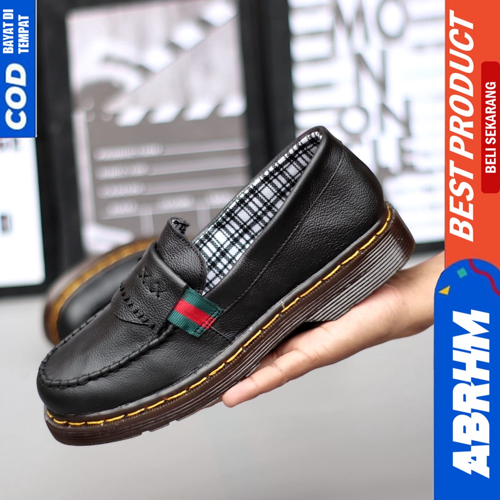 Sepatu Loafers Pria Casual Formal Low Boots Docmart Kerja Kantor Abrhm VIDOC