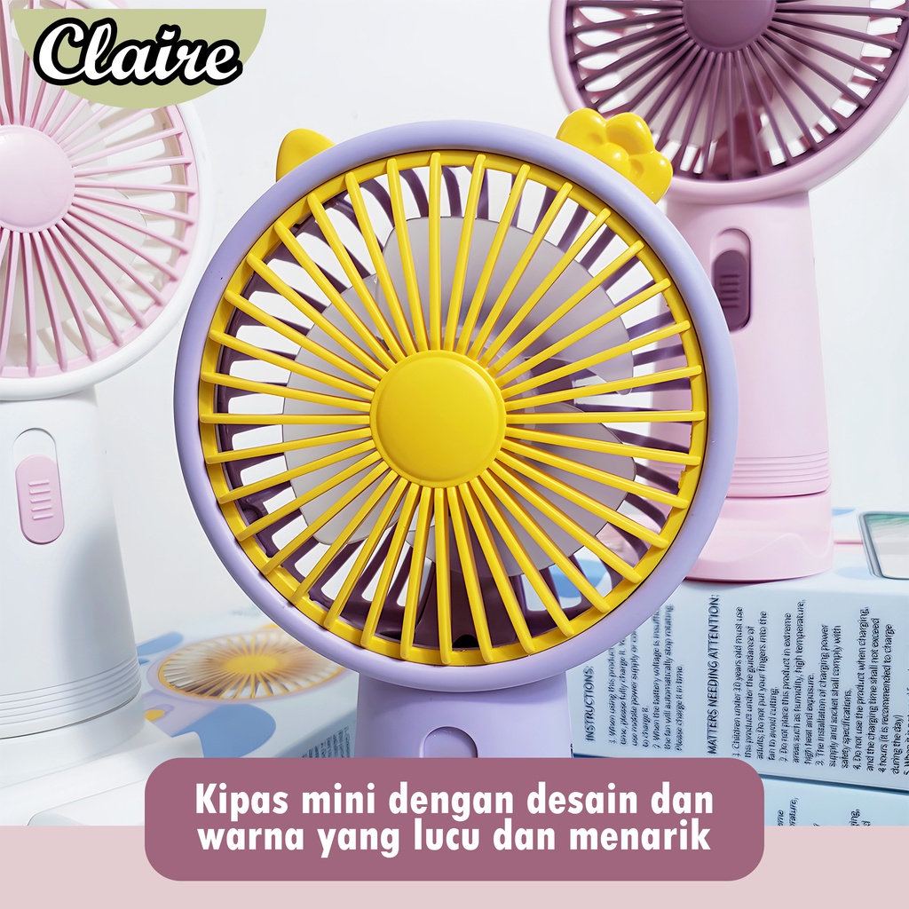 Kipas kecil karakter / Kipas genggam elegan / Mini fan / recharger portabel, tahan lama dan berkualitas