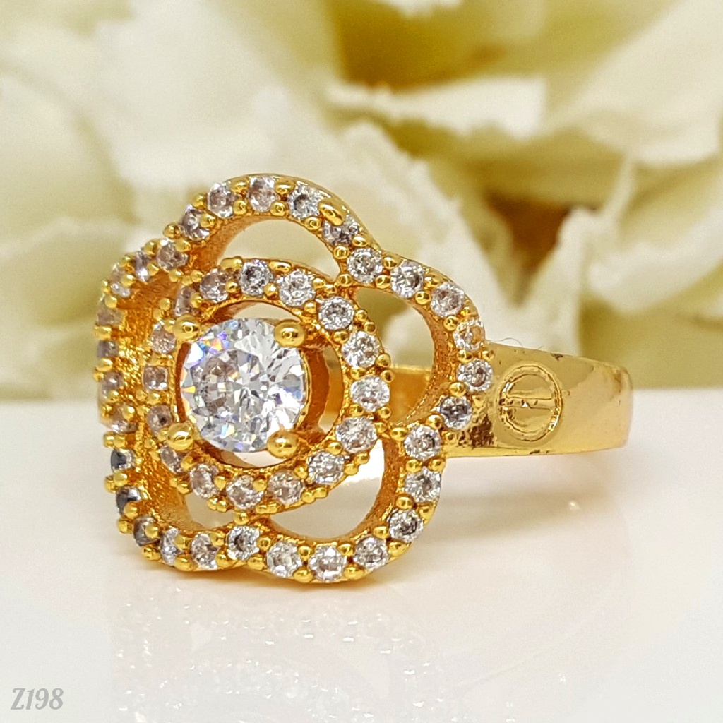 PGX Cincin Xuping Perhiasan Lapis Emas Aksesoris Wanita - D080